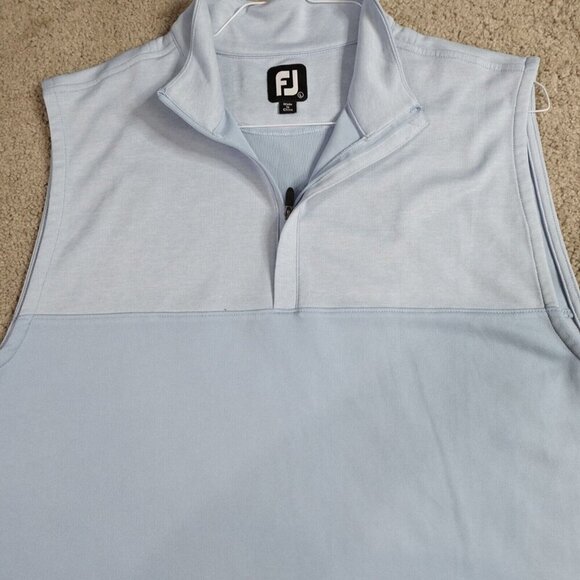 Footjoy Sweater Large Blue Sleeveless 1/4 Zip Performance Vest - Picture 1 of 5